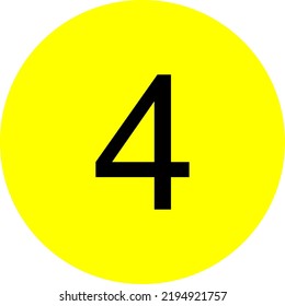 Number Four vector symbol. Decimal number 4.