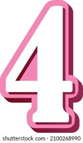 the number four written in three dimensions on a white background. 4