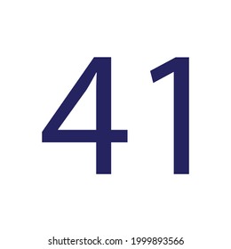 NUMBER FOURTY ONE SIMPLE CLIP ART VECTOR