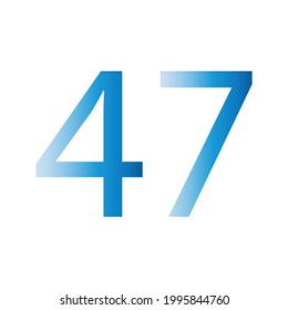NUMBER FOURTY SEVEN SIMPLE CLIP ART VECTOR