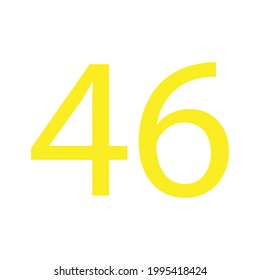 NUMBER FOURTY SIX SIMPLE CLIP ART VECTOR