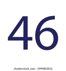 NUMBER FOURTY SIX SIMPLE CLIP ART VECTOR