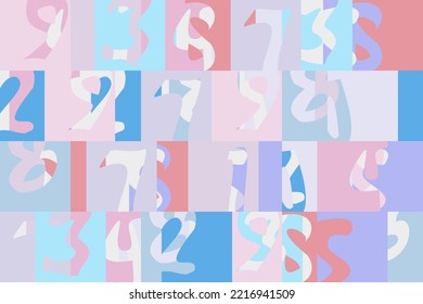 Number freehand design vector for background