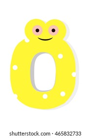 the number in fun in the style of children. It is 0. Vector illustration
