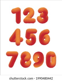 Number with Fur Effect Vector