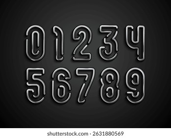 Number with gap, gray 3d numeral, vector illustration 10EPS