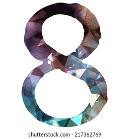 Number Gems style : vector eps.10