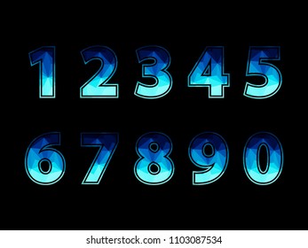 number geometric design on black background