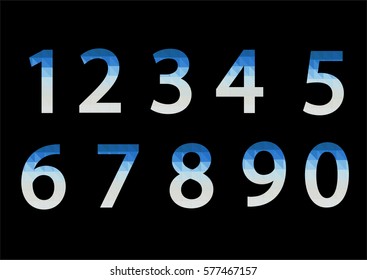 number geometric design on white background 