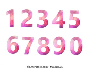 number geometric design on white background