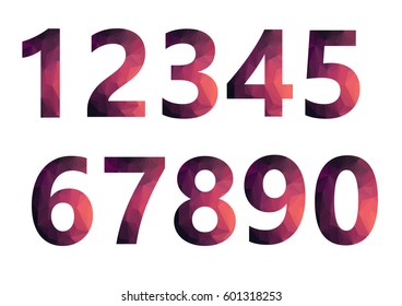 number geometric design on white background