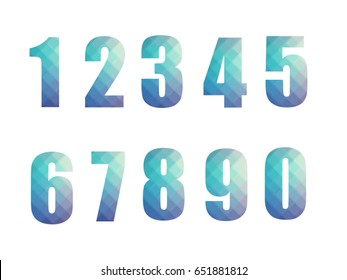 number geometric design on white background