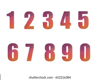 number geometric design on white background