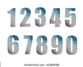 number geometric design on white background