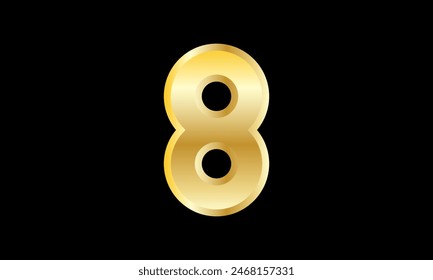 Number Gold 3D Elegant Modern Logo
