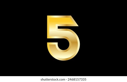 Nummer Gold 3D Elegantes modernes Logo