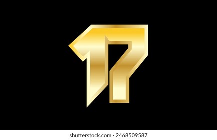 Number Gold 3D Elegant Modern Logo