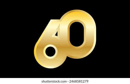 Number Gold 3D Elegant Modern Logo