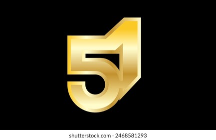 Número de oro 3D elegante logotipo moderno