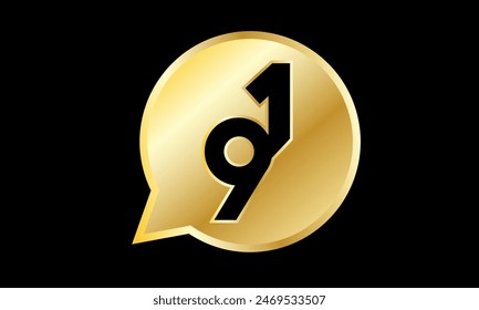 Número de oro 3D Logo Círculo Triángulo Nuevo