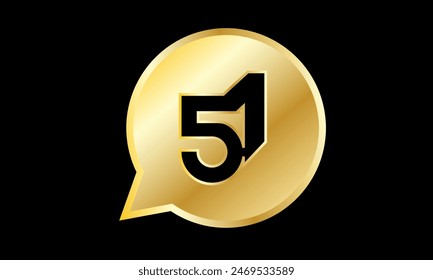 Number Gold 3D Logo Circle Triangle New