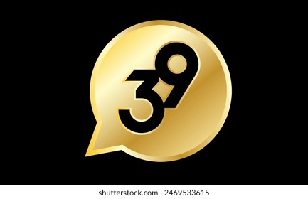 Número de oro 3D Logo Círculo Triángulo Nuevo