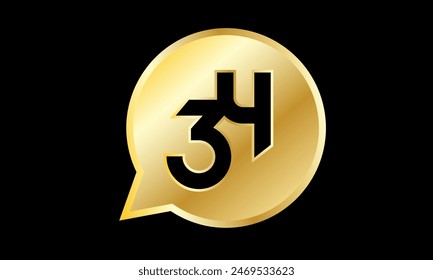 Number Gold 3D Logo Circle Triangle New