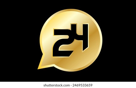 Number Gold 3D Logo Circle Triangle New