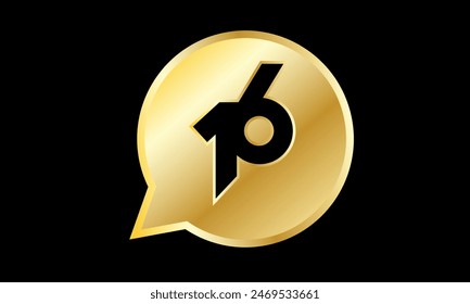 Number Gold 3D Logo Circle Triangle New