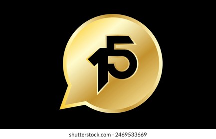 Número de oro 3D Logo Círculo Triángulo Nuevo