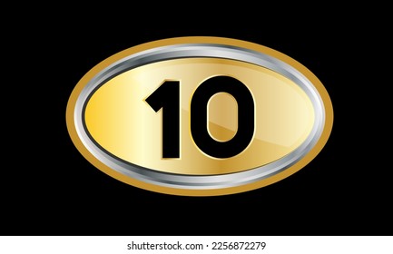  Number Gold Elips Elegant Silver Logo