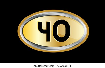 Number Gold Elips Elegant Silver Logo