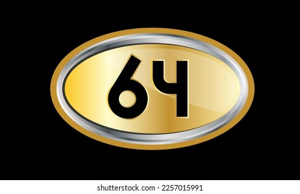 Number Gold Elips Elegant Silver Log