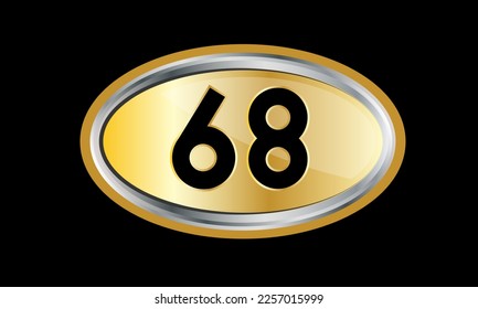 Number Gold Elips Elegant Silver Log
