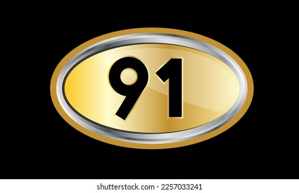 Logotipo de elegancia plateado número Gold Elips