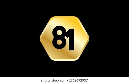 Number Gold Hexagon Elegant Business Logo