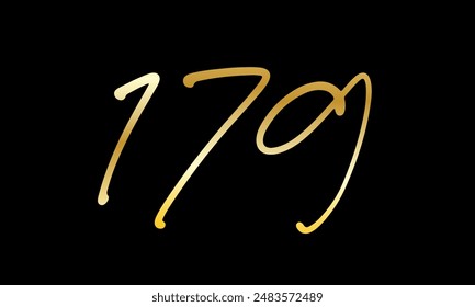 Number Gold Modern Casual Logo