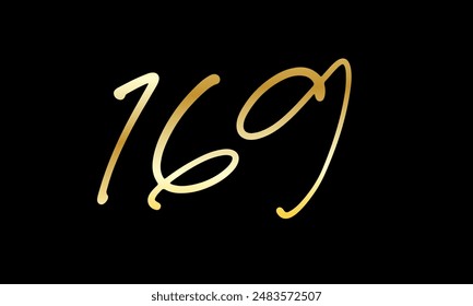 Number Gold Modern Casual Logo