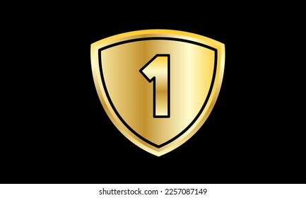 Nummer des schwarzen Logos der Gold Shield-Sicherheitsfolie