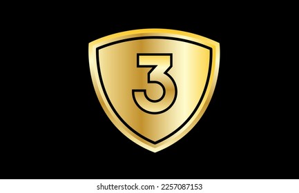 Logotipo negro de la protección contra la protección contra la protección contra el dorado