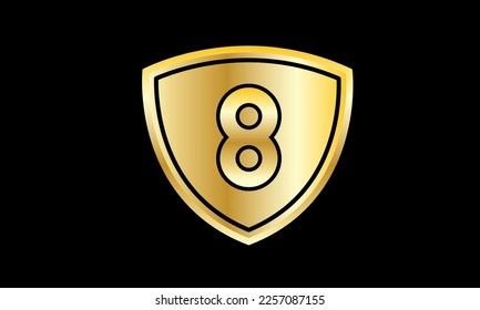 Logotipo negro de la protección contra la protección contra la protección contra el dorado