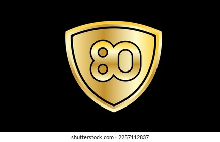 Nummer des schwarzen Logos der Gold Shield-Sicherheitsfolie
