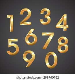 Number Gold Vector