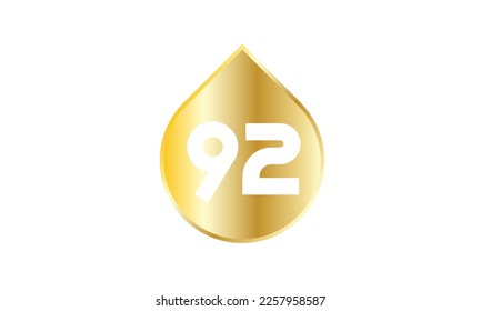 Number Gold Water Drop White Logo
