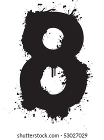 Number Graffiti eight