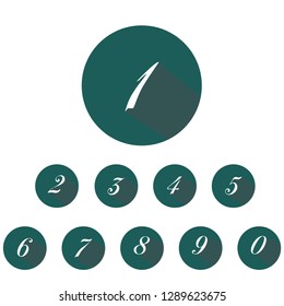 Number in the green circle with shadow for iilustration.