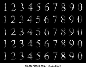 number halftone vector symbol icon design. Beautiful illustration isolated on black background