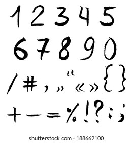 Number Hand Drawing, Vector Illustration