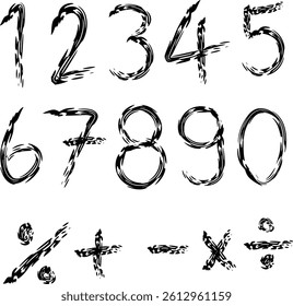 A number hand writting brush