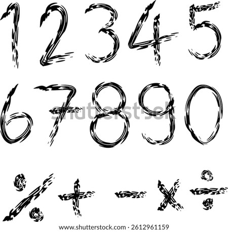 A number hand writting brush